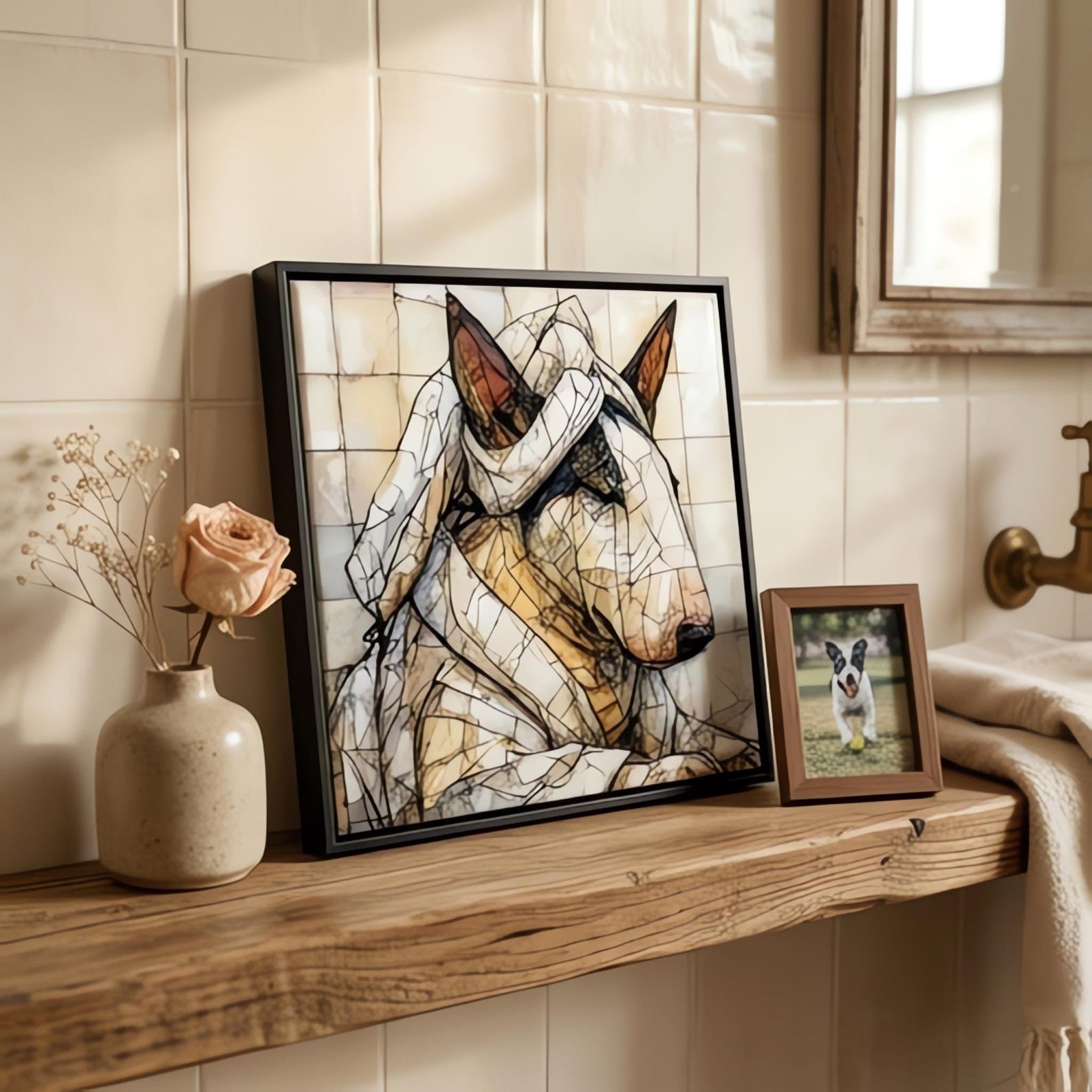 Bull Terrier Spa Dog Ceramic Tile