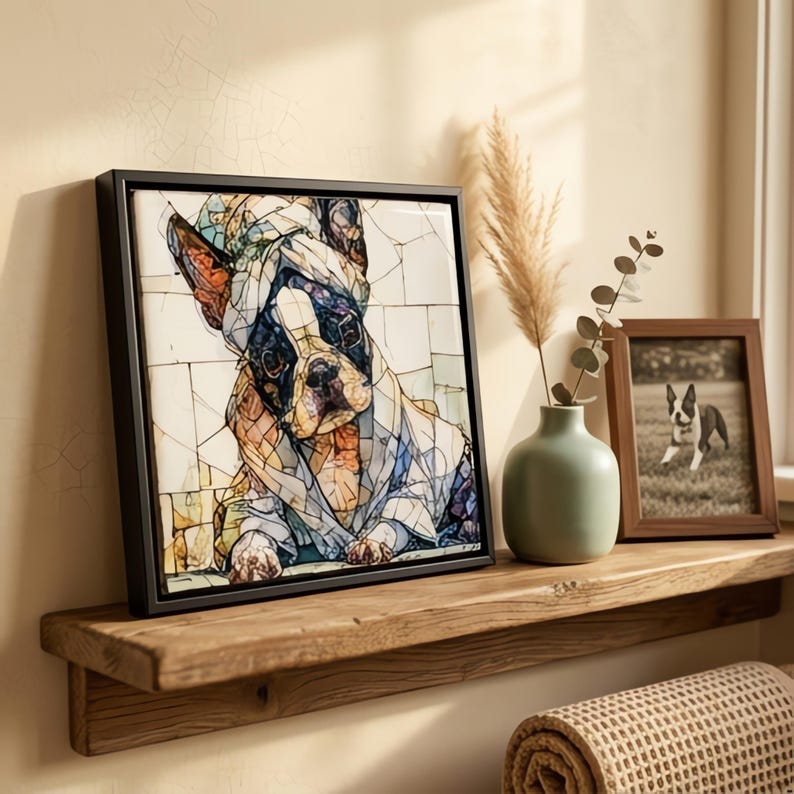 Boston Terrier Spa Dog Ceramic Tile