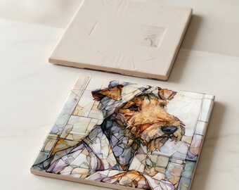 Wire Fox Terrier Spa Dog Ceramic Tile thumbnail 3