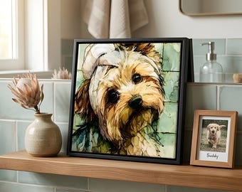Yorkshire Terrier Spa Dog Ceramic Tile thumbnail 1