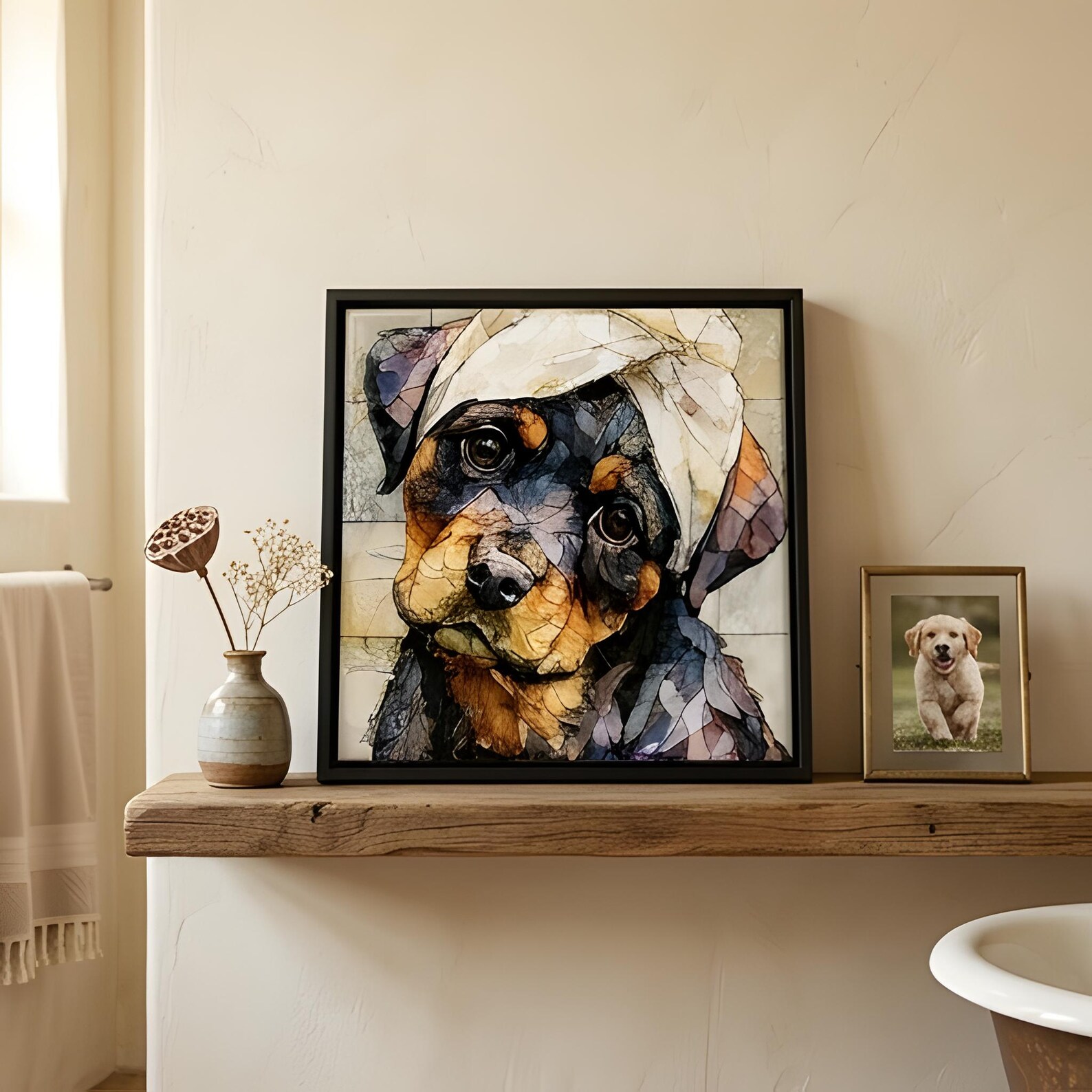 Rottweiler Spa Dog Ceramic Tile
