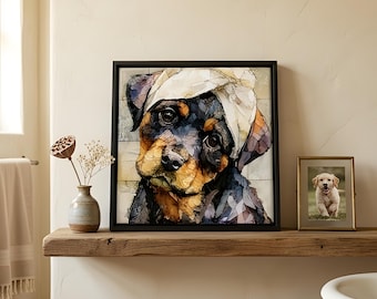 Rottweiler Spa Dog Ceramic Tile thumbnail 1