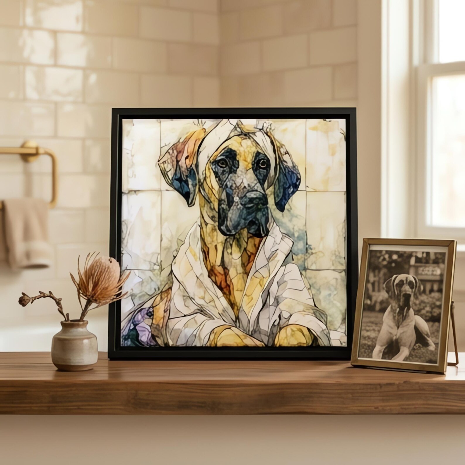 Great Dane Spa Dog Ceramic Tile