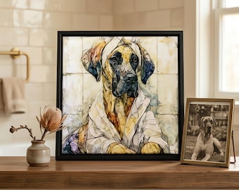 Great Dane Spa Dog Ceramic Tile thumbnail 1