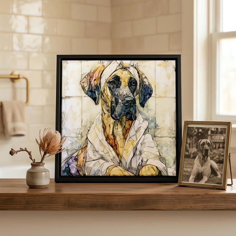 Great Dane Spa Dog Ceramic Tile