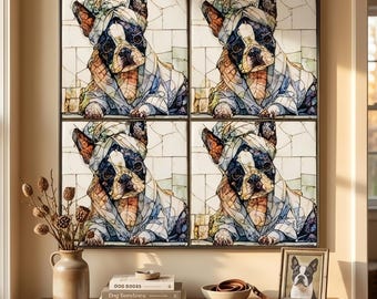 Boston Terrier Spa Dog Ceramic Tile thumbnail 4