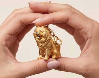 Chow Chow Gold Dog Sculpture Bag Charm thumbnail 4
