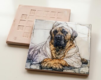 English Mastiff Spa Dog Ceramic Tile thumbnail 3