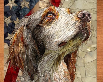 English Setter USA Flag Patriotic Dog Ceramic Tile thumbnail 1