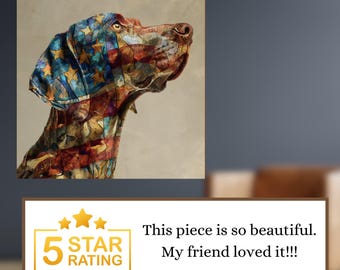Weimaraner USA Flag Patriotic Dog Ceramic Tile thumbnail 4