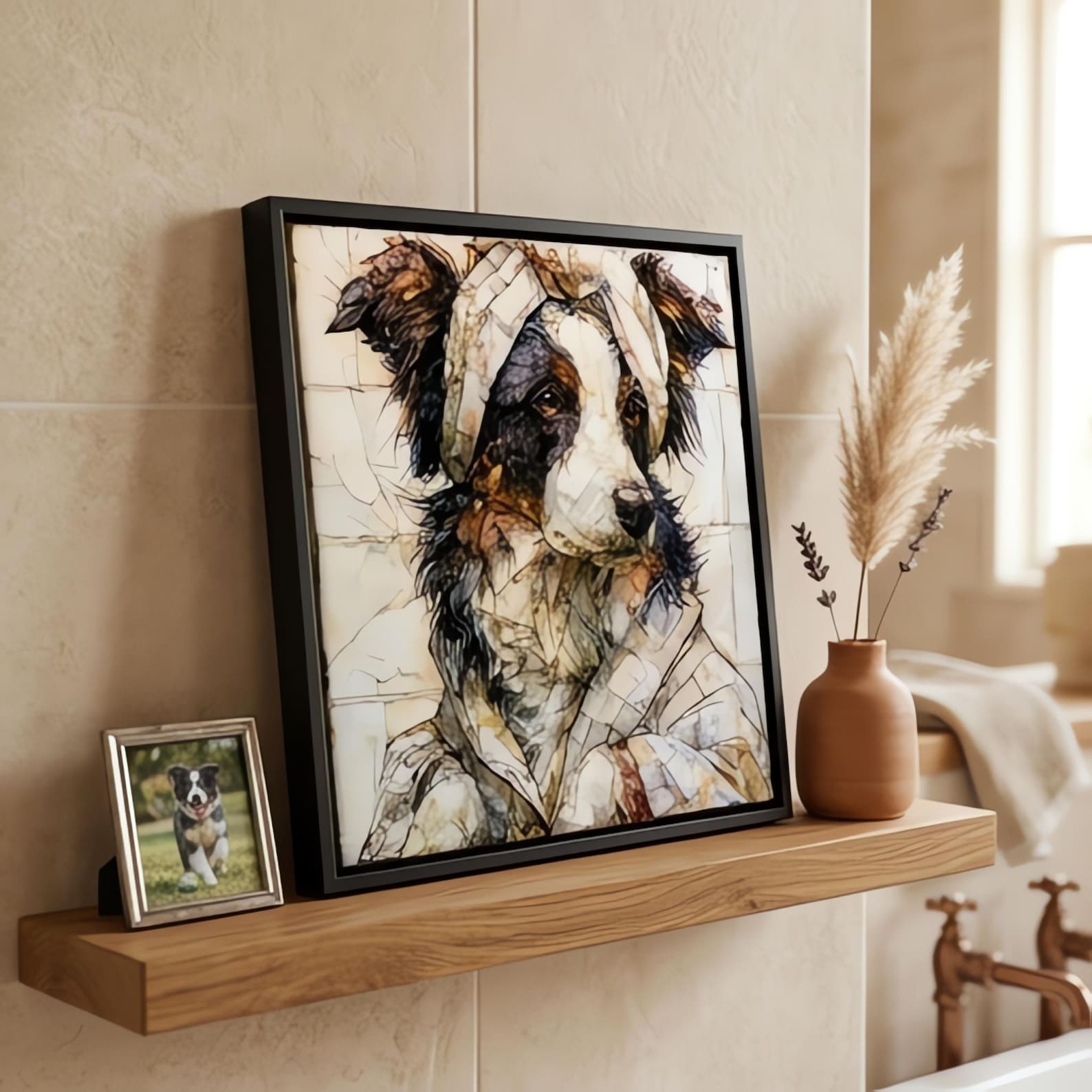 Border Collie Spa Dog Ceramic Tile