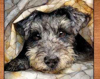 Schnoodle Under the Blanket Ceramic Tile thumbnail 1