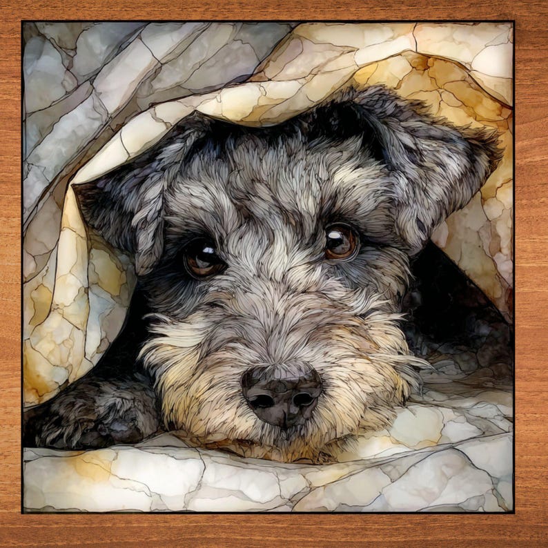 Schnoodle Under the Blanket Ceramic Tile