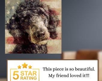 Standard Poodle USA Flag Patriotic Dog Ceramic Tile thumbnail 4