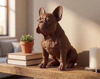 French Bulldog Realistic Seated Dog Statue thumbnail 4