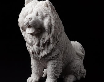 Chow Chow Realistic Seated Dog Statue thumbnail 2