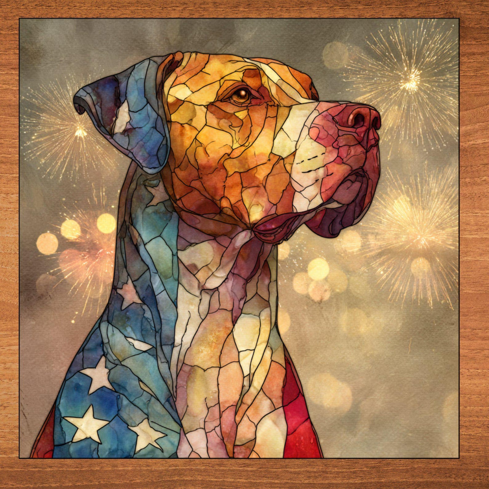 Dogo Argentino USA Flag Patriotic Dog Ceramic Tile