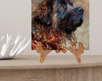 Leonberger USA Flag Patriotic Dog Ceramic Tile thumbnail 2