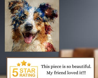 Australian Shepherd USA Flag Patriotic Dog Ceramic Tile thumbnail 4