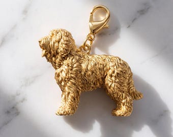 Old English Sheepdog Gold Dog Sculpture Bag Charm thumbnail 2