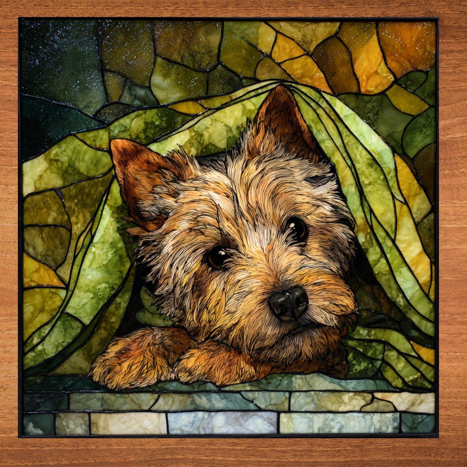 Cairn Terrier Under the Blanket Ceramic Tile
