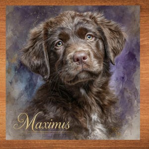 Newfoundland Decorative Tile Beautiful Dog Breed Art Customized with Your Pet&#39;s Name Gift for Dog Mom Dad Pet Lover
