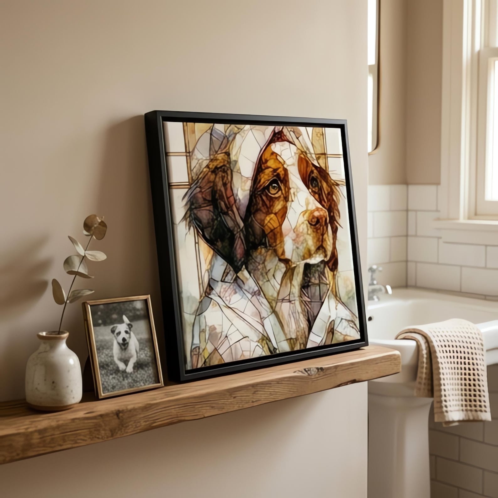 Brittany Spa Dog Ceramic Tile