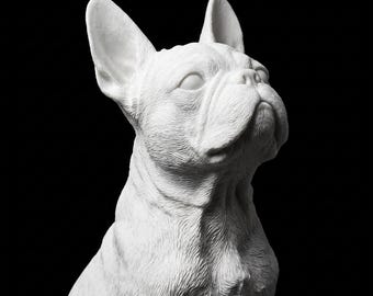 Boston Terrier Realistic Seated Dog Statue thumbnail 2