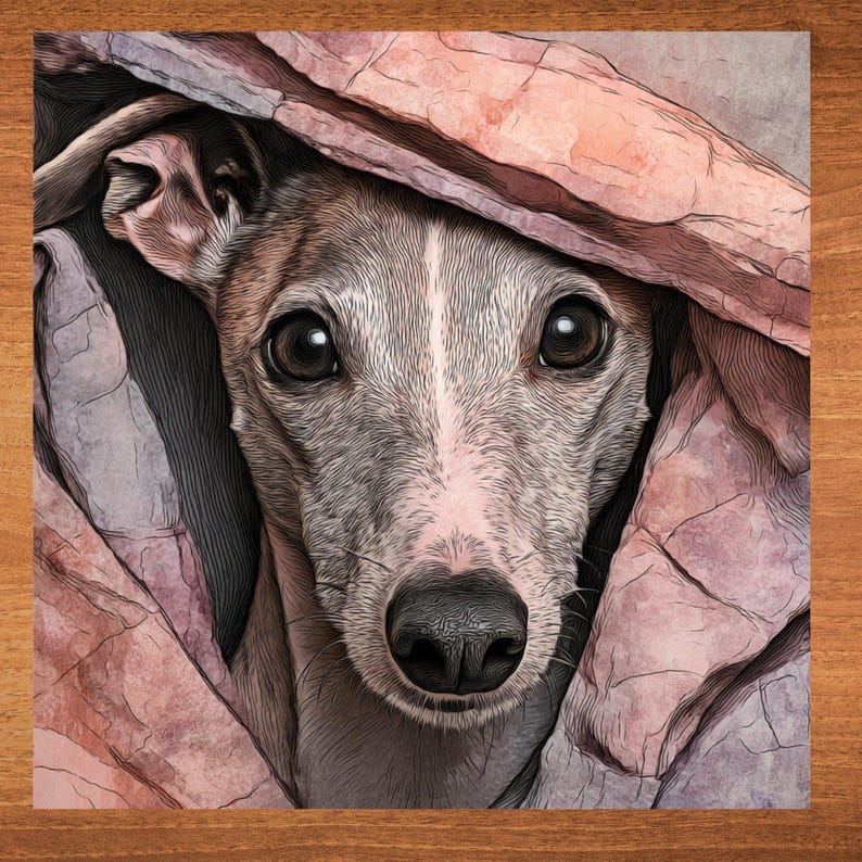 Italian Greyhound Under the Blanket Ceramic Tile