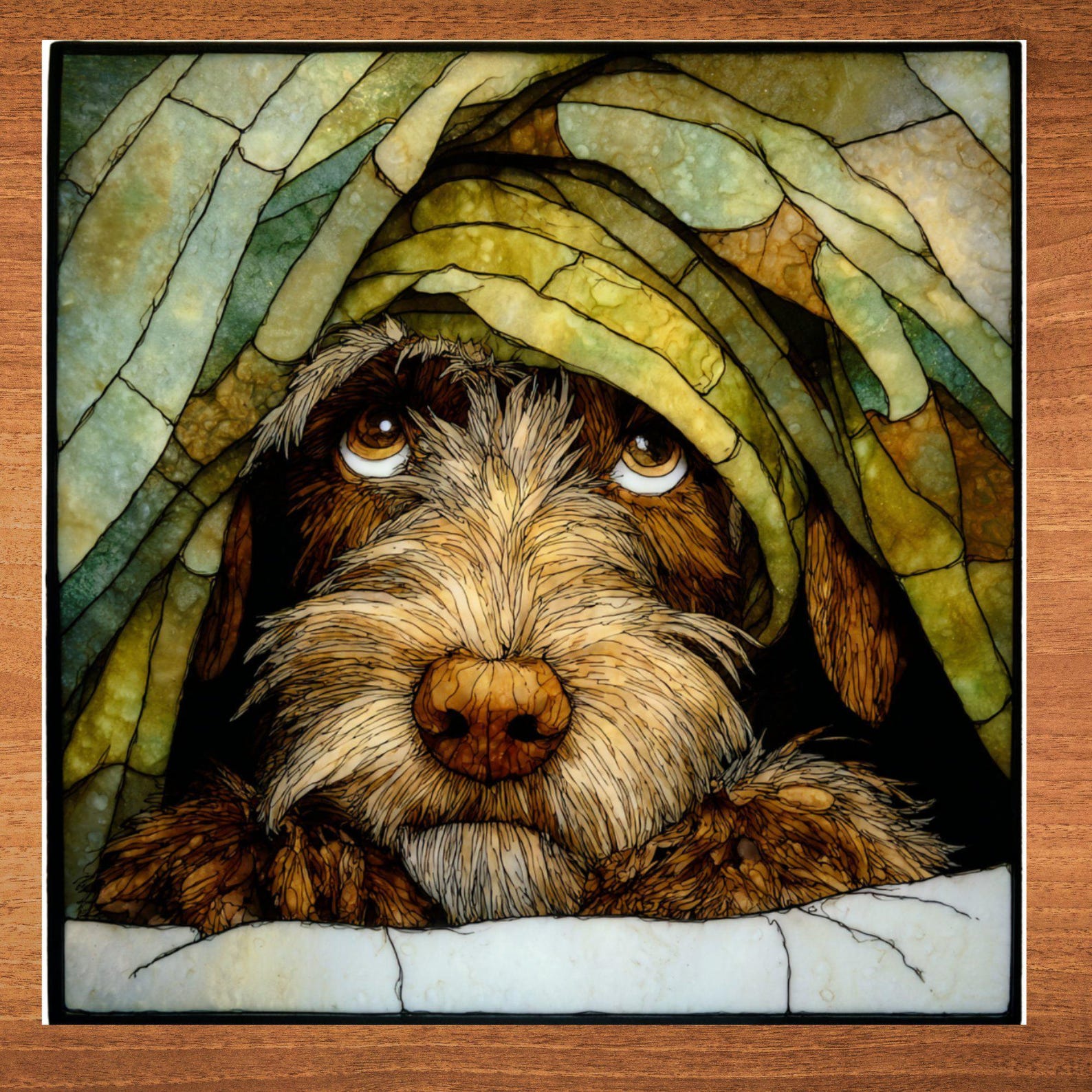 Wirehaired Pointing Griffon Under the Blanket Ceramic Tile