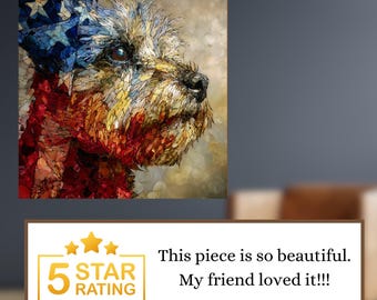 Brussels Griffon USA Flag Patriotic Dog Ceramic Tile thumbnail 4