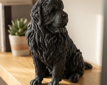 Newfoundland Realistic Seated Dog Statue thumbnail 1