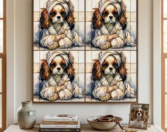 Cavalier King Charles Spaniel Spa Dog Ceramic Tile thumbnail 4