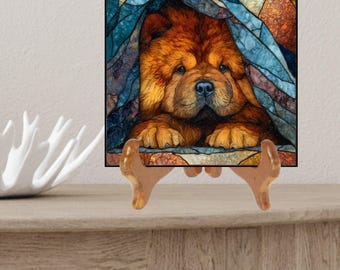 Chow Chow Under the Blanket Ceramic Tile thumbnail 3