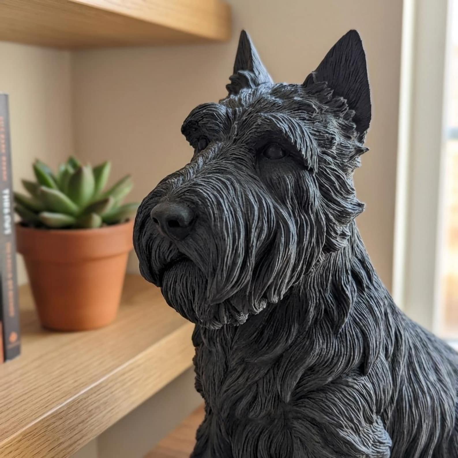 Scottish Terrier Realistic Seated Dog Statue