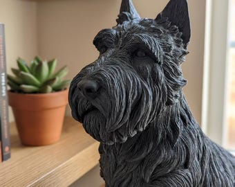 Scottish Terrier Realistic Seated Dog Statue thumbnail 1