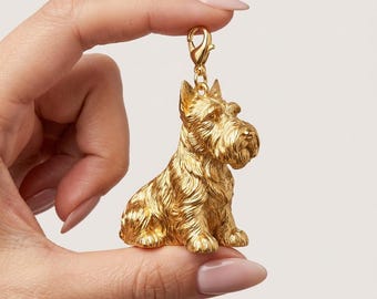Scottish Terrier Gold Dog Sculpture Bag Charm thumbnail 4