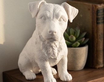 Jack Russell Terrier Realistic Seated Dog Statue thumbnail 1