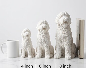 Goldendoodle Realistic Seated Dog Statue thumbnail 3