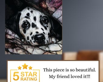 Dalmatian Under the Blanket Ceramic Tile thumbnail 3