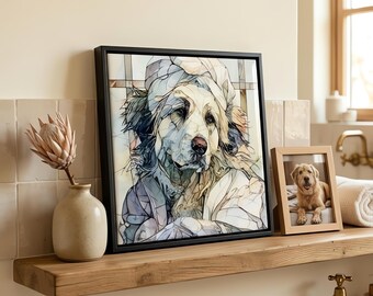 Great Pyrenees Spa Dog Ceramic Tile thumbnail 1