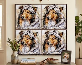 Rough Collie Spa Dog Ceramic Tile thumbnail 4