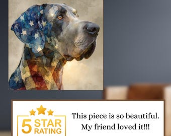 Great Dane USA Flag Patriotic Dog Ceramic Tile thumbnail 4