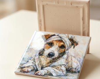 Jack Russell Terrier Spa Dog Ceramic Tile thumbnail 3