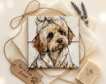 Cavapoo Spa Dog Ceramic Tile thumbnail 2