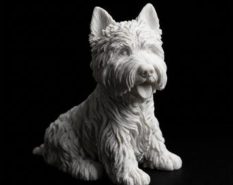 West Highland White Terrier Realistic Seated Dog Statue thumbnail 2
