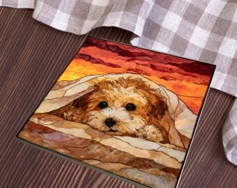 Havanese Under the Blanket Ceramic Tile thumbnail 4
