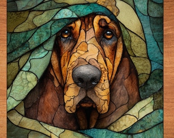 Bloodhound Under the Blanket Ceramic Tile thumbnail 1