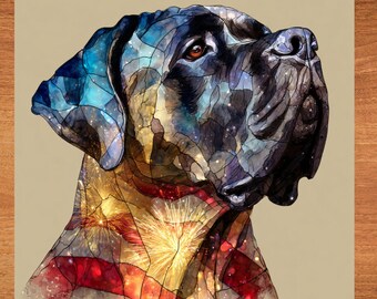 English Mastiff USA Flag Patriotic Dog Ceramic Tile thumbnail 1