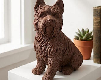 Cairn Terrier Realistic Seated Dog Statue thumbnail 1